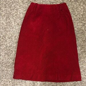 Vintage Corduroy Red Pencil Skirt